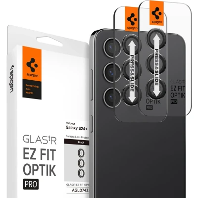 Afbeelding van Spigen Optik Pro Geschikt voor Samsung Galaxy S24 Plus Camera Lens Protector Glas 2 Pack Zwart