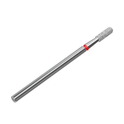 Afbeelding van STALEKS PRO Diamantopzetstuk afgeronde cilinder (rode ring) I set voor nagelschuurmachines schuurset elektrische schuurmachines opzetstuk manicure en pedicure (FA30R023/8)