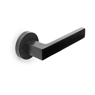 Afbeelding van Emuca Binnendeurgreep, deurgreepset met rozet D50 mm, aluminium, zwart