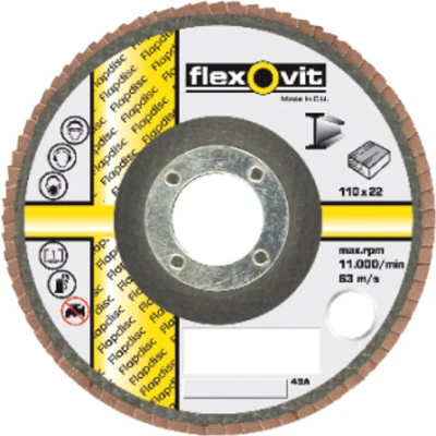Afbeelding van Flexovit Vlaklamellenschijf FI FLD FDSP diameter 110 x asgat 22mm P120