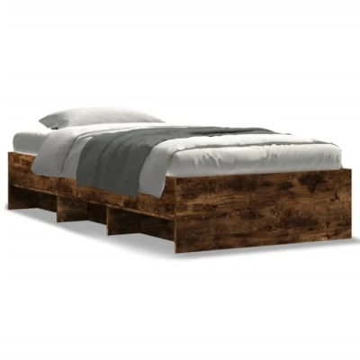 Afbeelding van vidaXL Bedframe bewerkt hout gerookt eikenkleurig 90x200 cm