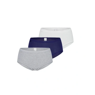 Afbeelding van Sloggi Lot de 3 culottes basic+ midi pour femme, Terre cuite/rouille/blanc, XS