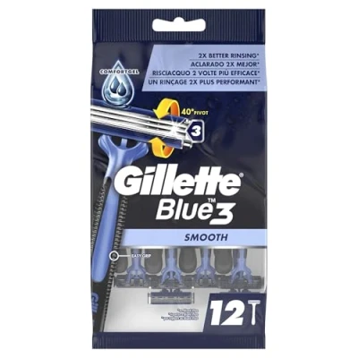 Afbeelding van 12 Gillette Blue3 smooth wegwerpscheermesjes