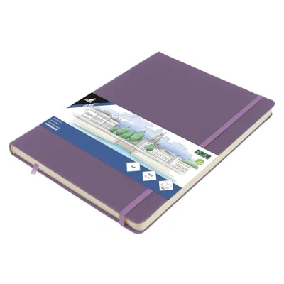 Afbeelding van Kangaro schetsboek A4 heather purple met elastiek en lint K 861333