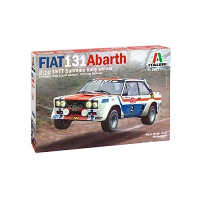 Afbeelding van 1:24 Italeri 3621 Fiat 131 Abarth Car 1977 Sanremo Rally Winner Plastic Modelbouwpakket
