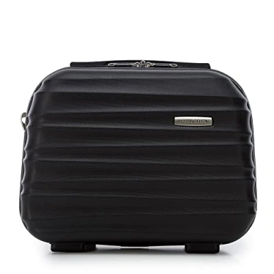 Image de WITTCHEN Trousse de toilette Valise voyage Bagage à main cabine en ABS Serrure combinaison GROOVE Line Nécessaire Noir Brussels Airlines/Ryanair/TUI fly Belgium/Transavia