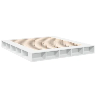Afbeelding van vidaXL Bedframe bewerkt hout wit 180x200 cm