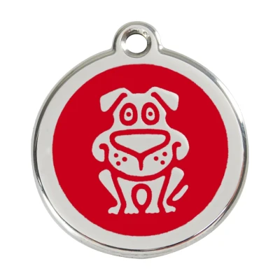 Afbeelding van Dog Red roestvrijstalen hondenpenning large/groot dia. 3,8 cm RedDingo