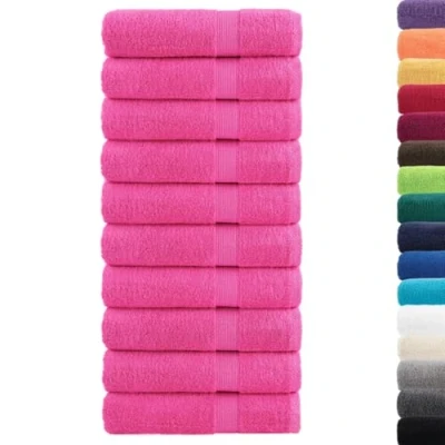 Afbeelding van Handdoeken 10 st 600 g/m 50x100 cm 100% katoen roze