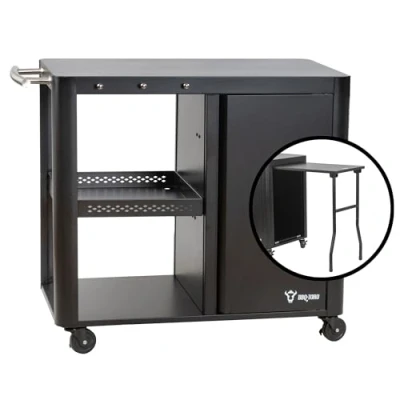 Afbeelding van BBQ Toro Grillwagen 95 x 50 80 cm, grilltafel met groot werkoppervlak, bijzettafel voor buitenbarbecue, grilltafel, outdoor, serveerwagen