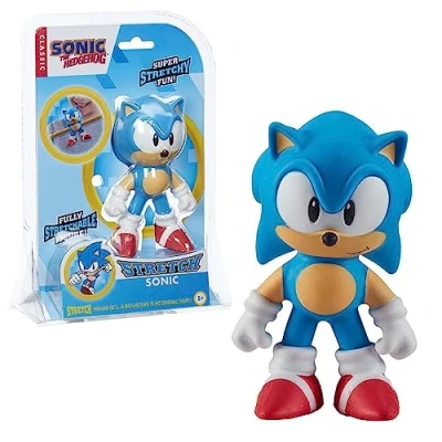 Afbeelding van STRETCH Mini Sonic Line, elastische pop die zich uitrekt, klein formaat, blauwe egel voor videogames, buigt, draait en terugkeert naar zijn beroemde originele vorm (TR001000)