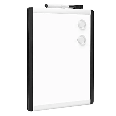 Afbeelding van Amazon Basics Klein magnetisch droog uitwisbaar whiteboard, met marker en magneten, kunststof/aluminium frame (21,59 x 27,94 cm)