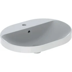 Afbeelding van Geberit VariForm inbouwwastafel ellips wit (60 x 45 cm) 1 kraangat,