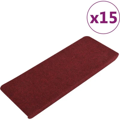 Afbeelding van Trapmatten zelfklevend 15 st 65x24,5x3,5 cm rood