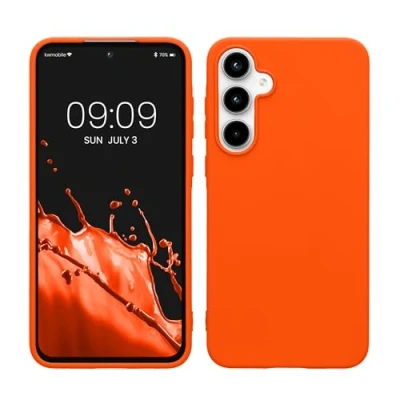 Afbeelding van kwmobile telefoonhoesje geschikt voor Samsung Galaxy A55 5G Hoesje smartphone Back cover in neon oranje
