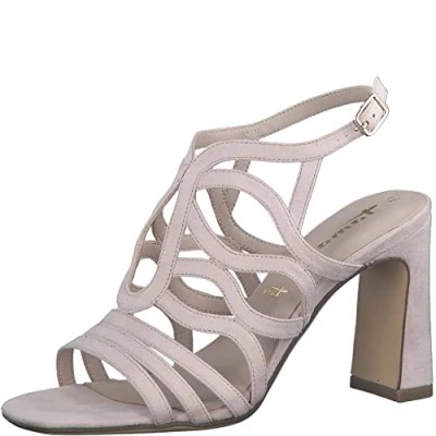 Afbeelding van Tamaris Sandalen met hoge hak, Dames, Maat: 37, Powder Textiel