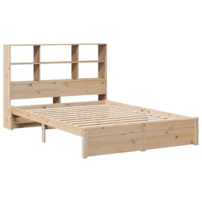 Afbeelding van vidaXL Bed met boekenkast zonder matras massief grenenhout 160x200 cm
