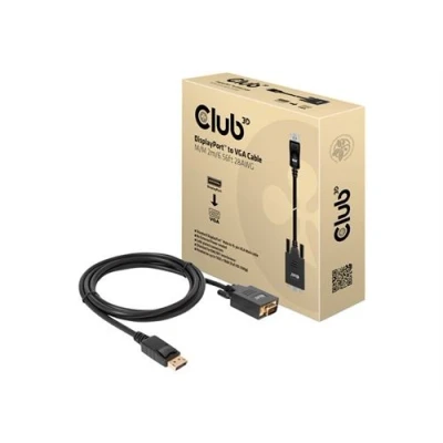 Image de Club 3D Câble adaptateur DisplayPort (M) pour HD 15 (VGA) 2 m support 1080p