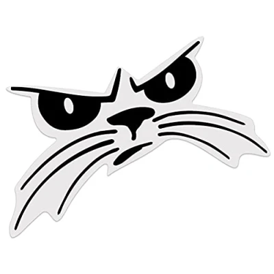 Afbeelding van Biomar Labs 1 x PVC zelfklevend vinyl sticker kattenogen kat stickers auto motorfiets helm raam deur B 20 (zwart)