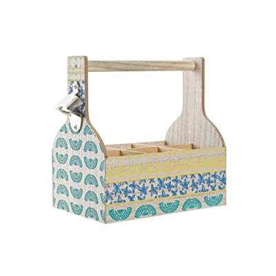 Afbeelding van Flessenrek DKD Home Decor 27 x 16,5 25 cm Blauw Turkoois Hout MDF (2 Stuks)