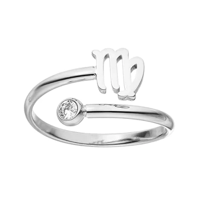 Afbeelding van Purelei® Sterrenbeeldring, waterdichte damesring van duurzaam roestvrij staal, verstelbare ringen maat 50 tot 60, modesieraad voor je individuele look, Edelsteen, Zirkoniumoxide edelsteen.
