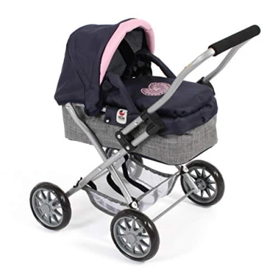 Afbeelding van Bayer Chic 2000 Kleine Poppenwagen Smarty Melange Navy Grijs