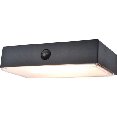 Afbeelding van Lutec FADI 6939501330 Wandlamp op zonne energie met bewegingsmelder LED 5 W Warmwit tot koudwit Zwart
