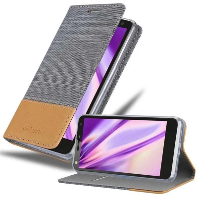 Afbeelding van Cadorabo Hoesje geschikt voor Motorola MOTO X3 in LICHTGRIJS BRUIN Beschermhoes met magnetische sluiting, standfunctie en kaartvakje Book Case Cover Etui