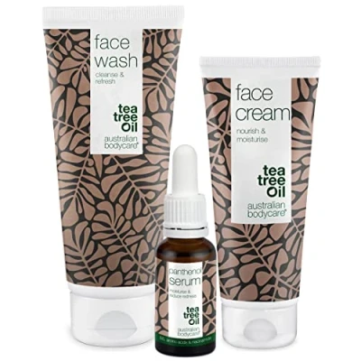 Afbeelding van Australian Bodycare Pakket voor Roodheid, Gevoelige Huid en Rosacea Verzachtende Reiniger, B5 Serum Crème Dagelijkse Verzorging Vermindering van Irritaties