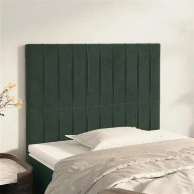 Afbeelding van vidaXL Hoofdborden 2 st 90x5x78/88 cm fluweel donkergroen