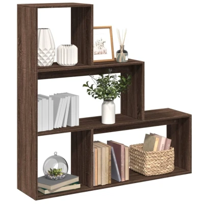 Afbeelding van Kamerscherm / boekenkast 3 laags 123x29x123 cm hout bruin eiken