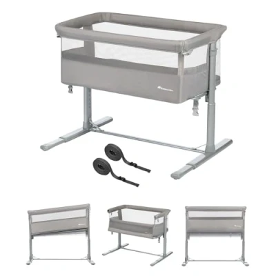 Afbeelding van Bebeconfort Zina Co Sleeper Mineral Gray 2 in 1 babybedje Hoogte verstelbaar