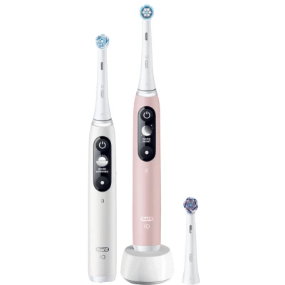 Image de Oral B iO Series 6N Lot de 2 Blanc + Rose