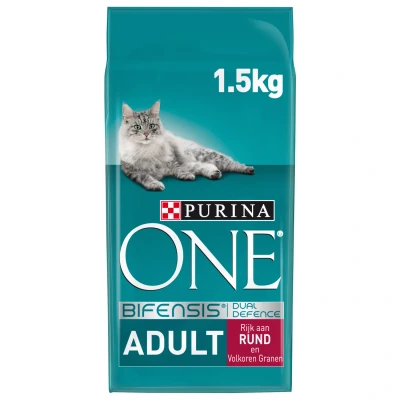 Afbeelding van 4x Purina ONE Adult Rund Volkoren Granen 1,5 kg