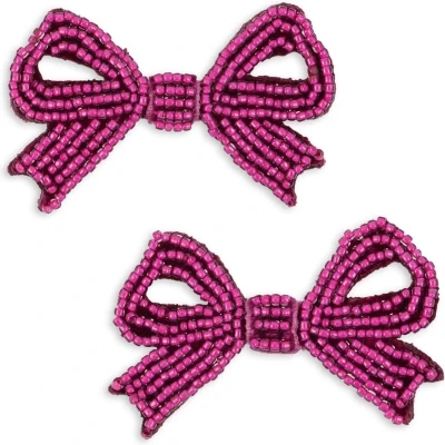 Afbeelding van Konges Sløjd Pearly Bow Haarclips Set van 2 stuks Sangria