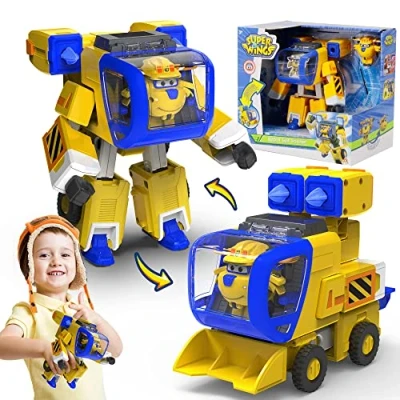 Afbeelding van Super Wings EU750322 New Robot Suit Donnie transformeerbaar speelfiguur voor kinderen, 23 cm, geel