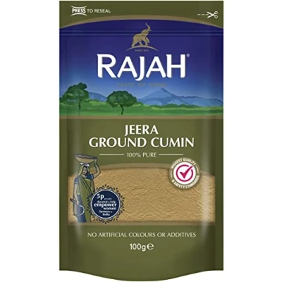 Afbeelding van Rajah Jeera Ground komijn gemalen met sterk aroma en authentieke smaak 1 x 100 g