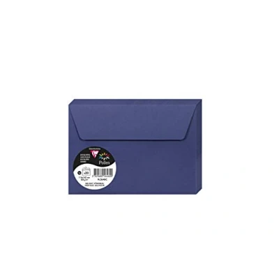 Afbeelding van Clairefontaine 5646C, verpakking met 20 zelfklevende enveloppen, formaat C6, 11,4 x 16,2 cm, 120 g, kleur: nachtblauw, uitnodiging voor evenementen en correspondentie, Pollen serie, glad papier van