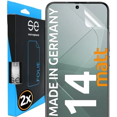 Afbeelding van smart engineered S.E Displaybeschermfolie voor Xiaomi 14, met 14 matte folie, alternatief beschermglas, 2 stuks