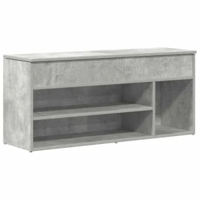 Image de vidaXL Banc à chaussures gris béton 102x30,5x45 cm bois d&#039;ingénierie859139