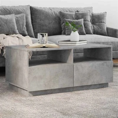 Afbeelding van Salontafel met LED verlichting 90x49x40 cm betongrijs