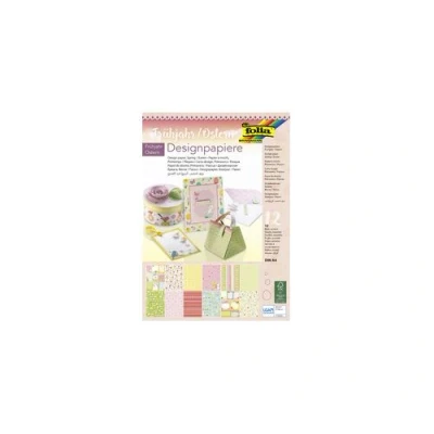Image de folia Bloc de papier à motifs &#039;Printemps/Pâques&#039;, A4, par 12