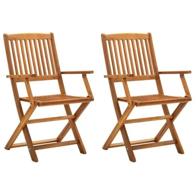 Afbeelding van Tuinstoelen inklapbaar 2 st massief acaciahout