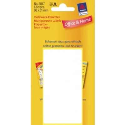 Afbeelding van Huismerk Avery 3047 Handmatige Etiket 98x51mm Wit 60 Etiketten