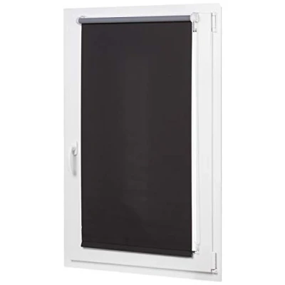 Afbeelding van Amazon Basics Verduisterend rolgordijn met fitting in bijpassende kleur 56x150 cm zwart