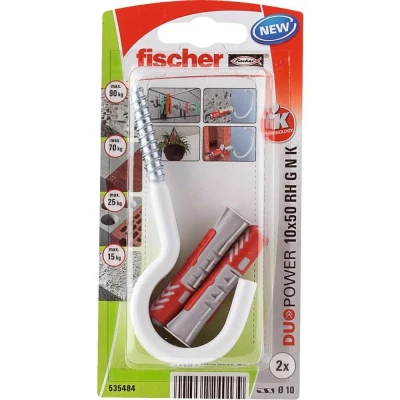 Afbeelding van Fischer plug duopower 10x50mm met nylon grote haak 2 stuks