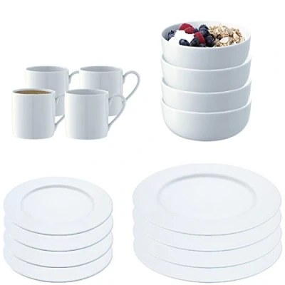 Afbeelding van L.S.A. Dine Serviesset 4 Personen Set van 16 Stuks White / Porcelain