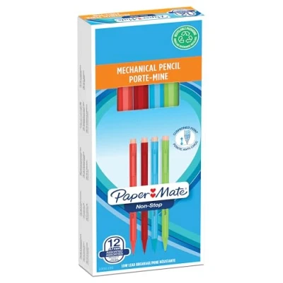 Afbeelding van Paper Mate vulpotlood Non Stop, doos van 12 stuks in geassorteerde kleuren