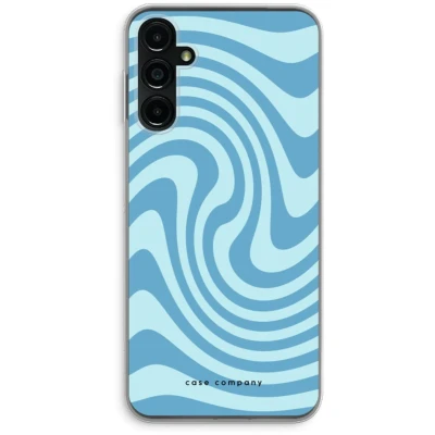 Afbeelding van Case Company® hoesje geschikt voor Samsung Galaxy A14 Swirl Blauw Soft Cover Telefoonhoesje Bescherming aan alle Kanten en Schermrand