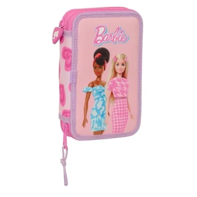 Afbeelding van Dubbele etui Barbie Love Roze 12.5 x 19.5 4 cm 28 Onderdelen